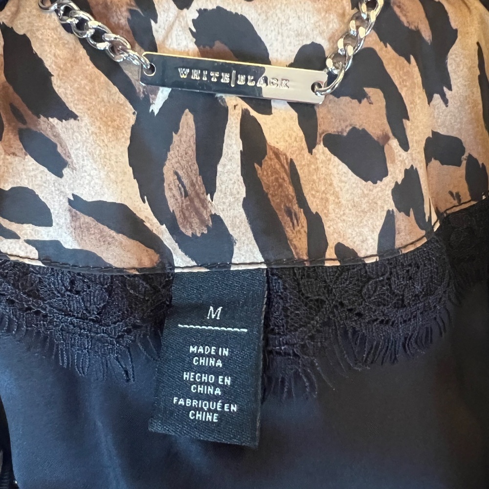 White House Black Market Animal Print puffy vest, zip up, Size Medium - Picture 7 of 13